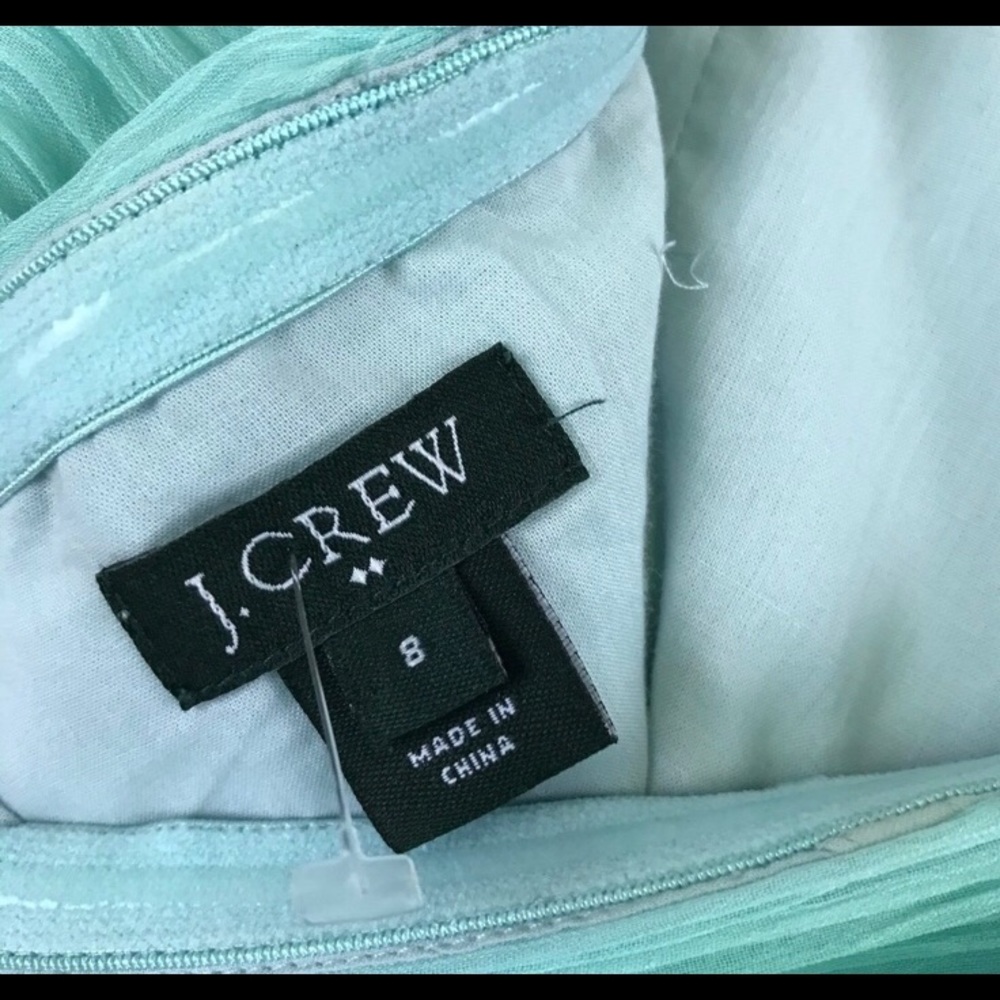 J. CREW Teal Arabella Chiffon Dress Size 8 Wedding Bridesmaid Prom Formal Event - Picture 5 of 5